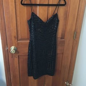 Little Black Sequin Dress -Express